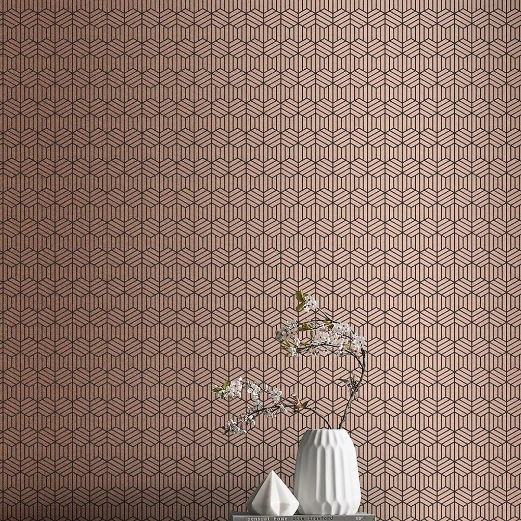 Papel de Colgadura Hexágonos Repetitivos Rollo de 5,2m²