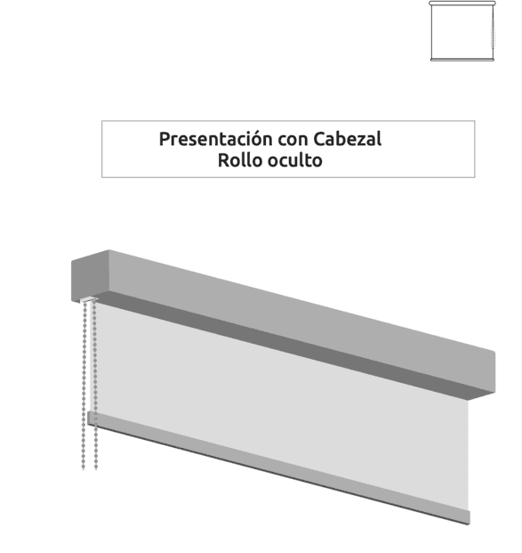 Enrollable Perfil Standard Screen Tretto 3% Negro con Cabezal Cuadrado