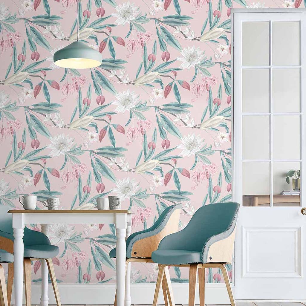 Papel de Colgadura Paraíso de Flores de Fantasía. Rollo de 5,2m²