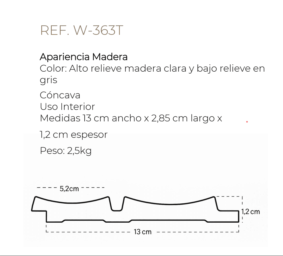 Panel o Lamina Acanalado en Ps Alto Relieve en Madera Clara-blanco Hueso y Bajo Relieve en Gris 13cm X 285cm