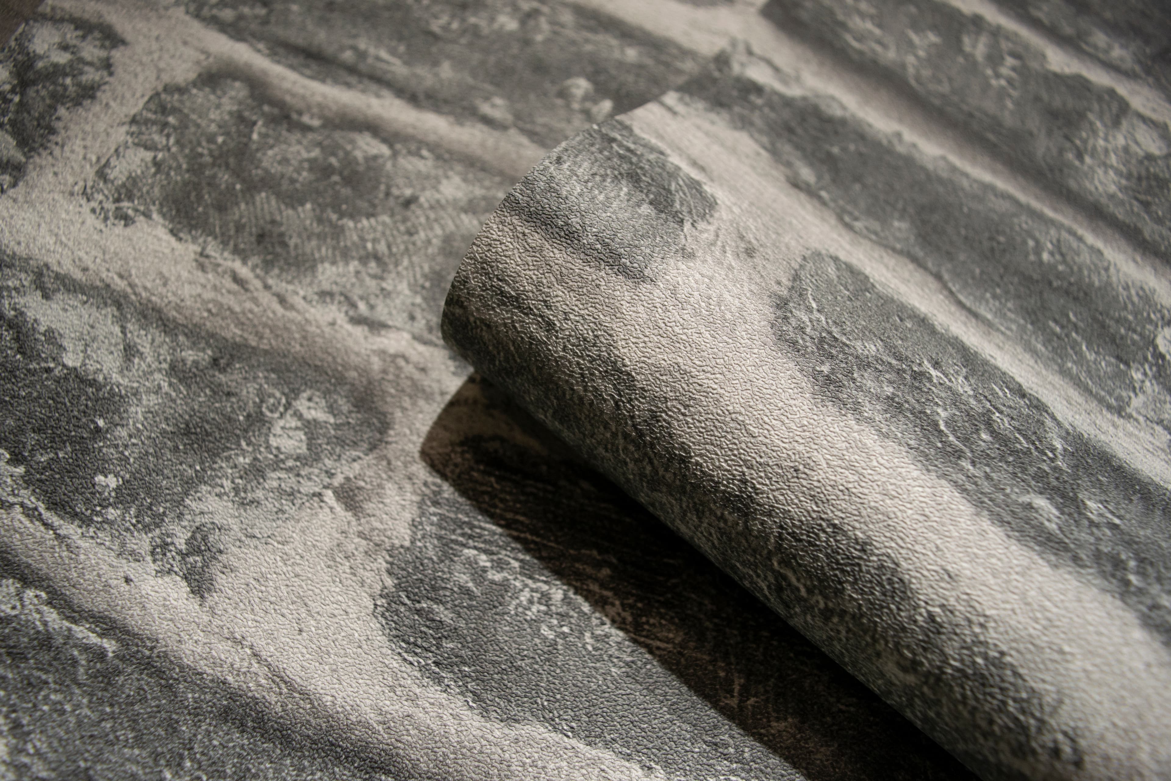 Papel de Colgadura Diseño Industrial de Ladrillo Negro Rollo de 5,2m²